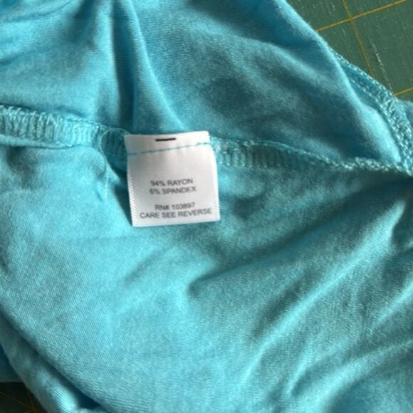 Studio Y Vintage Babydoll Y2K Women's Blue V-Neck Pullover Top Beaded sz  XL - Picture 4 of 6